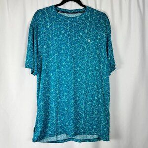 Spyder Blue Rash Guard Swim Shirt Sun Protection UPF 30 Wicking Quick Dry L